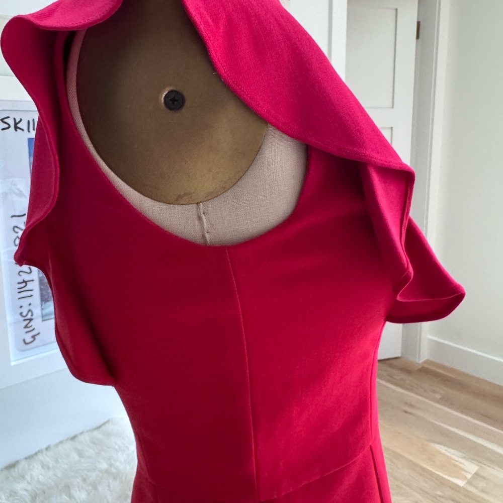 French Connection Red Ruffle Sleeve Dress - Picture 3 of 5